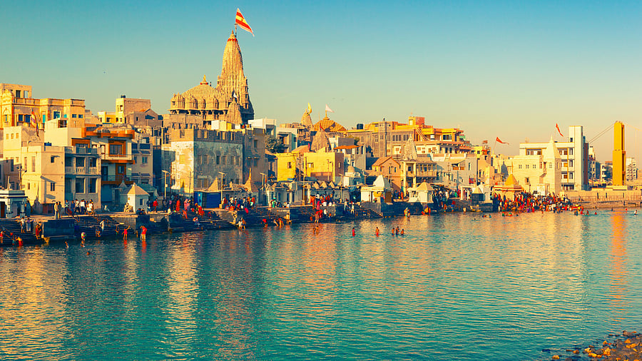 <div class="paragraphs"><p>View of Gomti Ghat and Krishna Temple "Shree Dwarkadhish". Dwarka, Gujarat, India.&nbsp;</p></div>