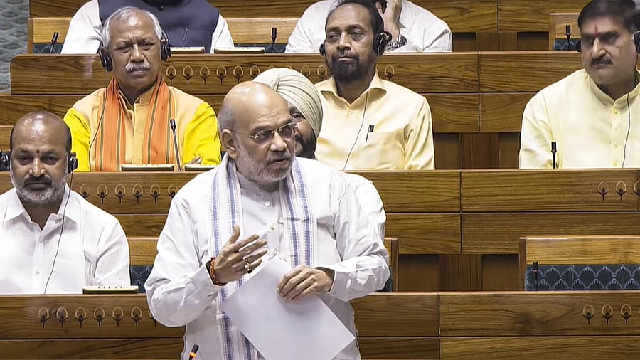 <div class="paragraphs"><p>nion Home Minister Amit Shah speaks in the Lok Sabha during the Budget session of Parliament, in New Delhi, Thursday, March 27, 2025.</p></div>