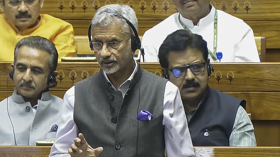<div class="paragraphs"><p>External Affairs Minister S. Jaishankar speaks in the Lok Sabha during the Budget session of Parliament, in New Delhi, Friday, March 28, 2025.</p></div>
