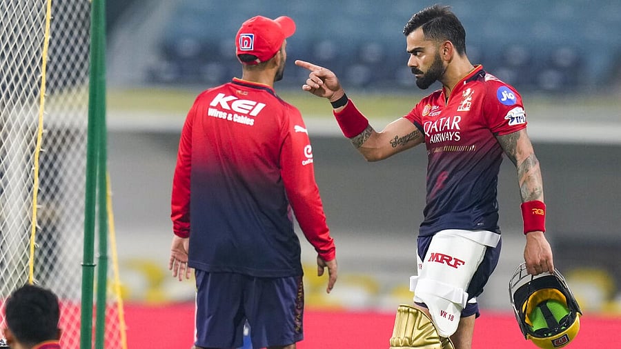 <div class="paragraphs"><p>Royal Challengers Bengaluru’s Virat Kohli during a practice session ahead of an Indian Premier League (IPL) 2025 T20 cricket match between Chennai Super Kings and Royal Challengers Bengaluru, at the MA Chidambaram Stadium, in Chennai, Thursday, March 27, 2025.</p></div>