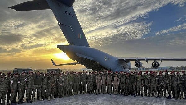 <div class="paragraphs"><p>A specialised medical task force of the Indian Army prepares to depart for earthquake-hit Myanmar to assist in rescue operations,&nbsp;March 29, 2025.</p></div>