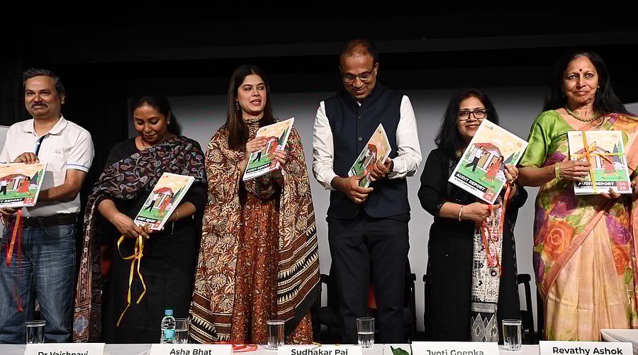 <div class="paragraphs"><p>(From left) Ashutosh Kumar, VP, Consulting Delivery, CGI; Dr Vaishnavi, Officer on Special Duty for Chief Minister; Asha Bhat, actress and co-founder of The High Table; Sudhakar Pai, Head of ESG &amp; Sustainability, CSR Leader, CGI; Jyoti Goenka, Vice President-Consulting Delivery, CGI and Revathy Ashok, Managing Trustee, CEO, B.PAC at the event organised in Bengaluru on Saturday.</p></div>