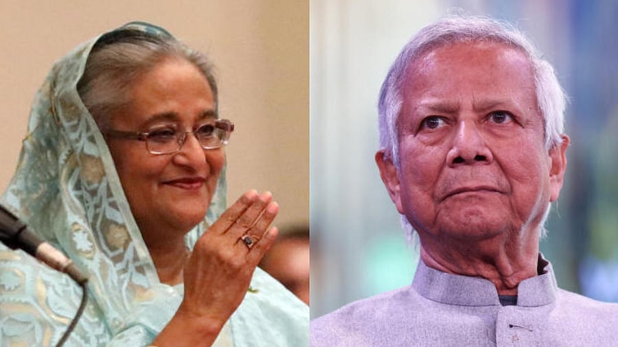 <div class="paragraphs"><p>(L-R) Sheikh Hasina and Muhammad Yunus</p></div>