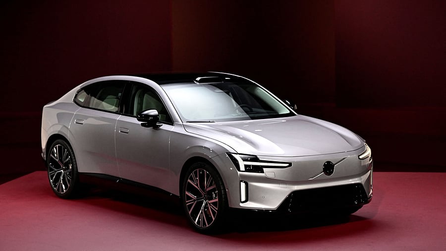 <div class="paragraphs"><p>Volvo's new electric car ES90 is displayed at an event at Artipelag outside Stockholm, Sweden, March 5, 2025. </p></div>