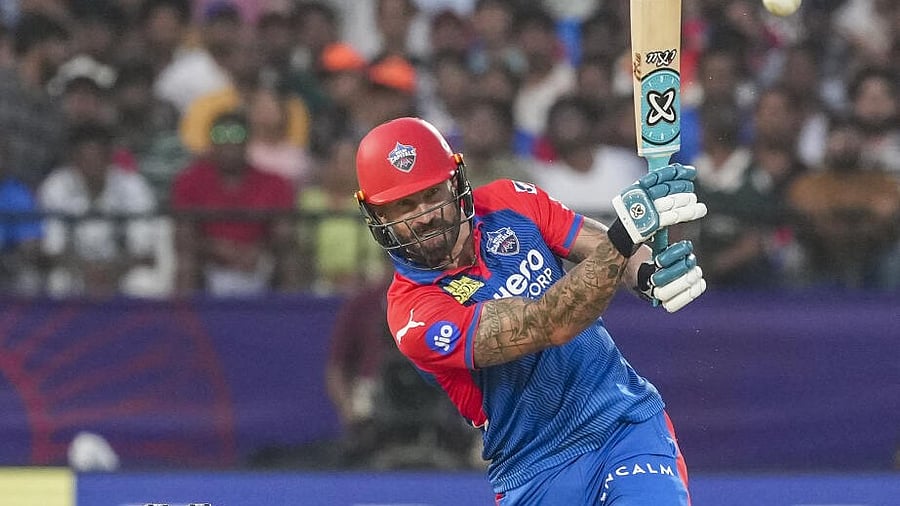 <div class="paragraphs"><p>Delhi Capitals' Faf du Plessis plays a shot during an Indian Premier League (IPL) 2025 T20 cricket match between Delhi Capitals (DC) and Sunrisers Hyderabad (SRH), at the ACA-VDCA International Cricket Stadium, in Visakhapatnam, Andhra Pradesh, Sunday, March 30, 2025.</p></div>