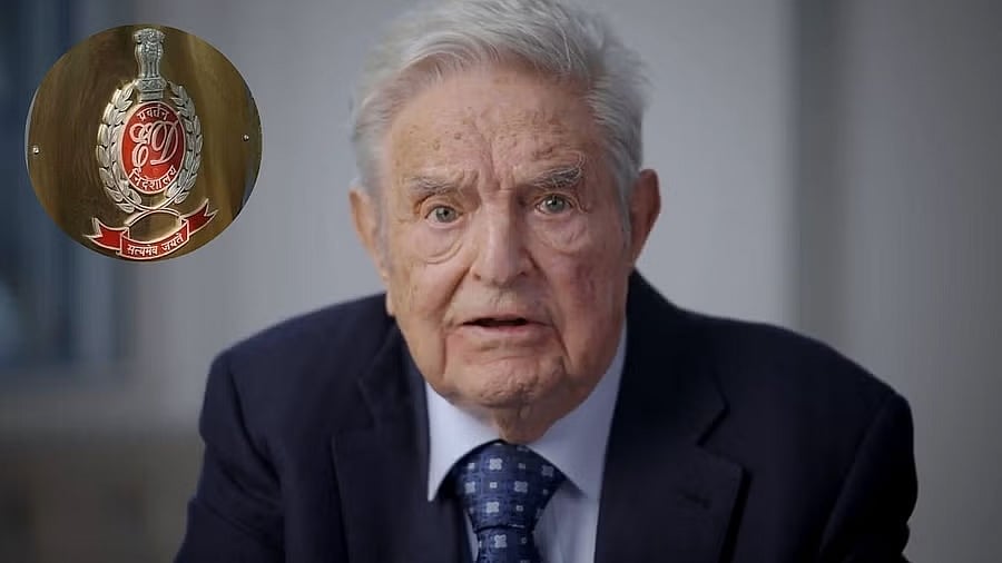 <div class="paragraphs"><p>US billionaire George Soros and ED logo.</p></div>