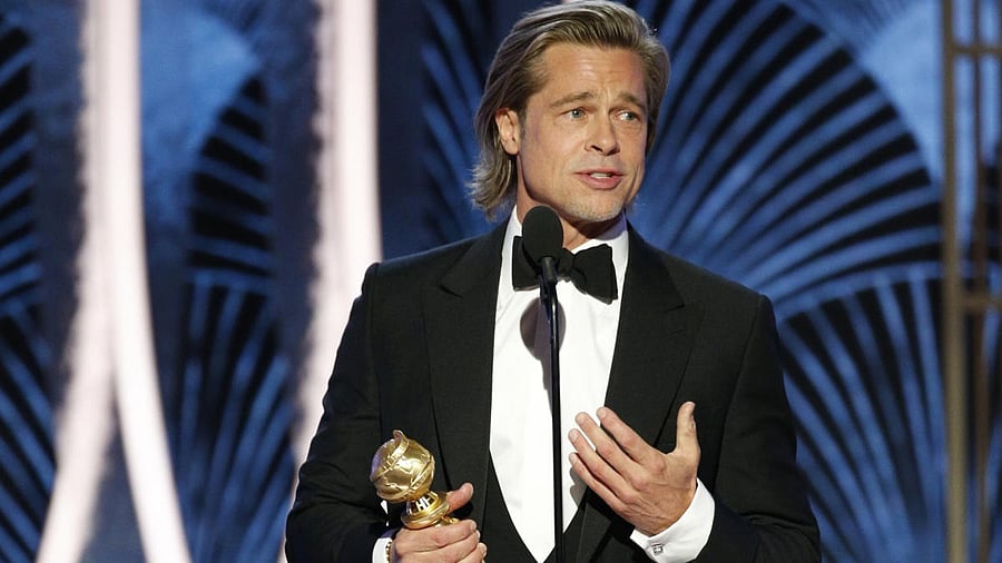 <div class="paragraphs"><p>Brad Pitt accepts the award for Best Supporting Actor - Motion Picture for 'Once Upon A Time...In Hollywood' at the 77th Golden Globe Awards.</p></div>