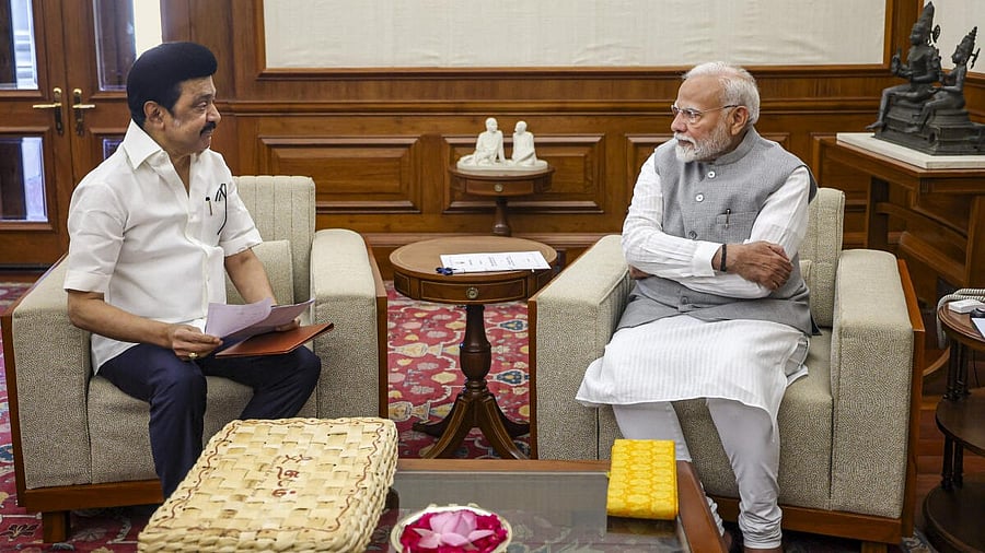 <div class="paragraphs"><p>Tamil Nadu CM M K Stalin with Prime Minister Narendra Modi.</p></div>
