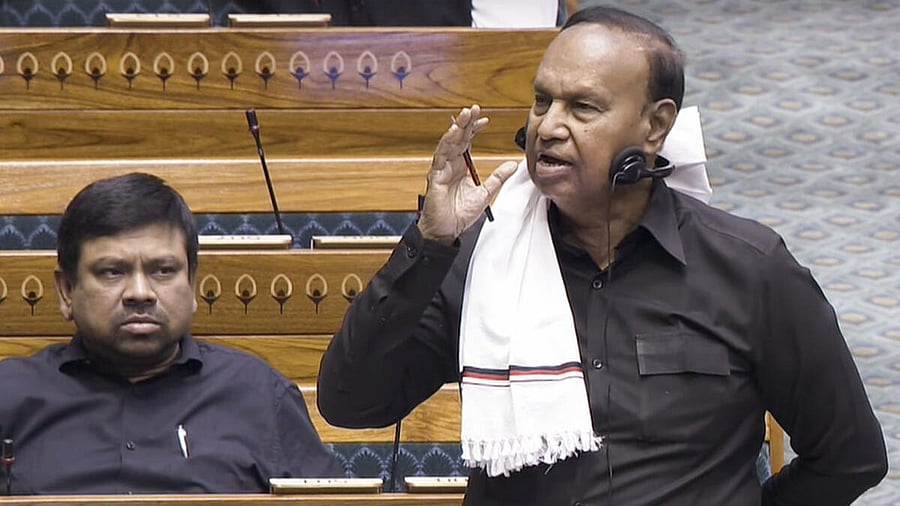 <div class="paragraphs"><p>DMK MP&nbsp;T R Baalu speaks in the Parliament.&nbsp;</p></div>
