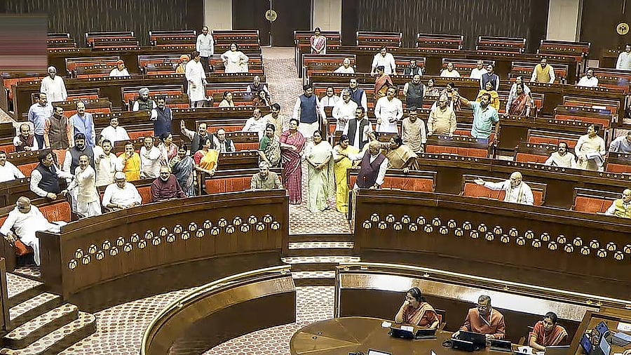 <div class="paragraphs"><p>Union Ministers and other BJP members in the Rajya Sabha during the Budget session of Parliament, in New Delhi, Thursday, April 3, 2025.</p></div>