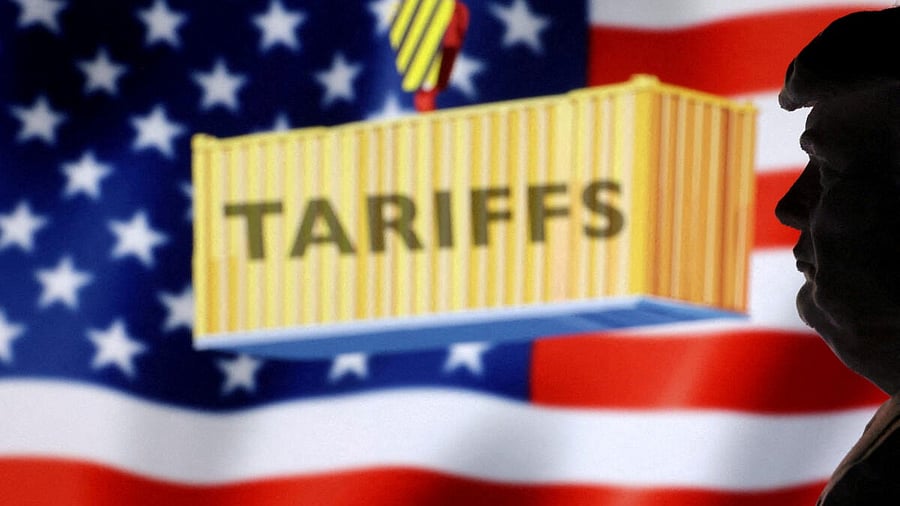 <div class="paragraphs"><p>A 3D-printed miniature model of Donald Trump, US Flag and word "Tariffs" are seen in this illustration.&nbsp;</p></div>