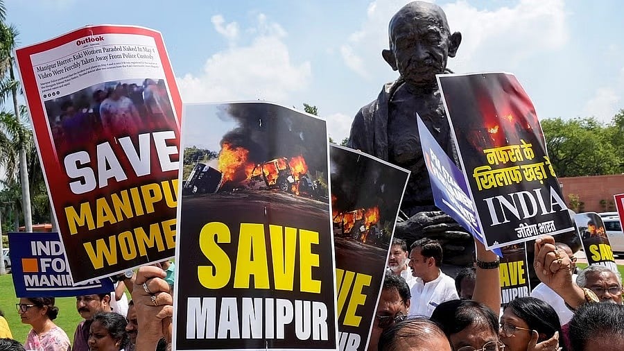 <div class="paragraphs"><p>Protest over ethnic violence in Manipur. </p></div>