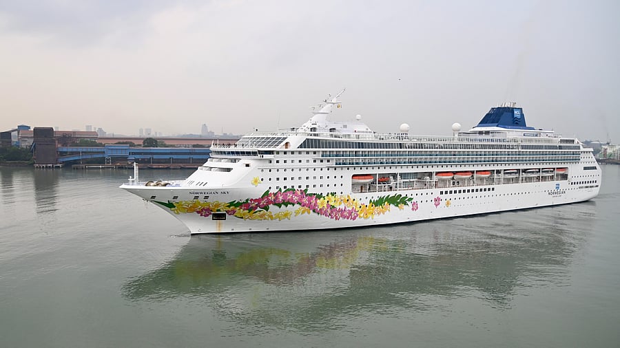 <div class="paragraphs"><p>A view of the Norwegian cruise liner— MS Norwegian Sky that arrived at New Mangalore Port on Saturday. </p></div>
