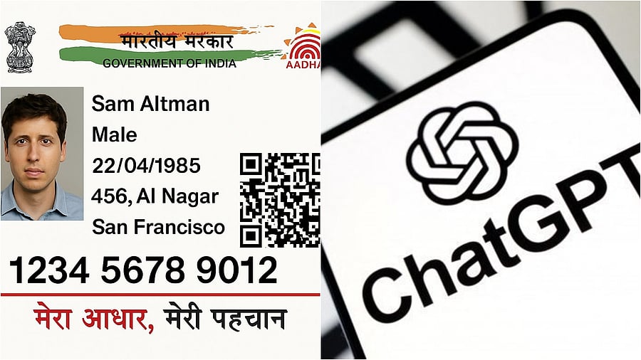 <div class="paragraphs"><p>AI generated Aadhaar card (L), ChatGPT logo.&nbsp;</p></div>