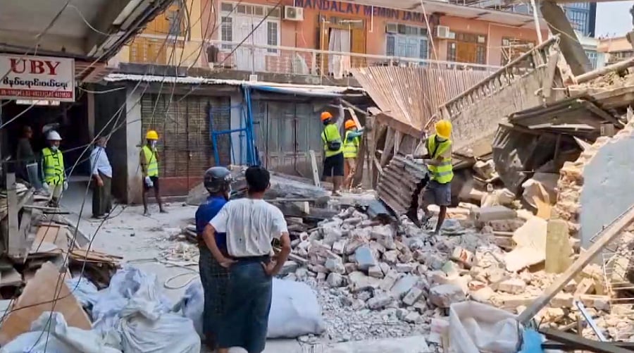 <div class="paragraphs"><p>Rescue operation underway in the aftermath of earthquake, in Mandalay, Myanmar, Wednesday, April 2, 2025.</p></div>