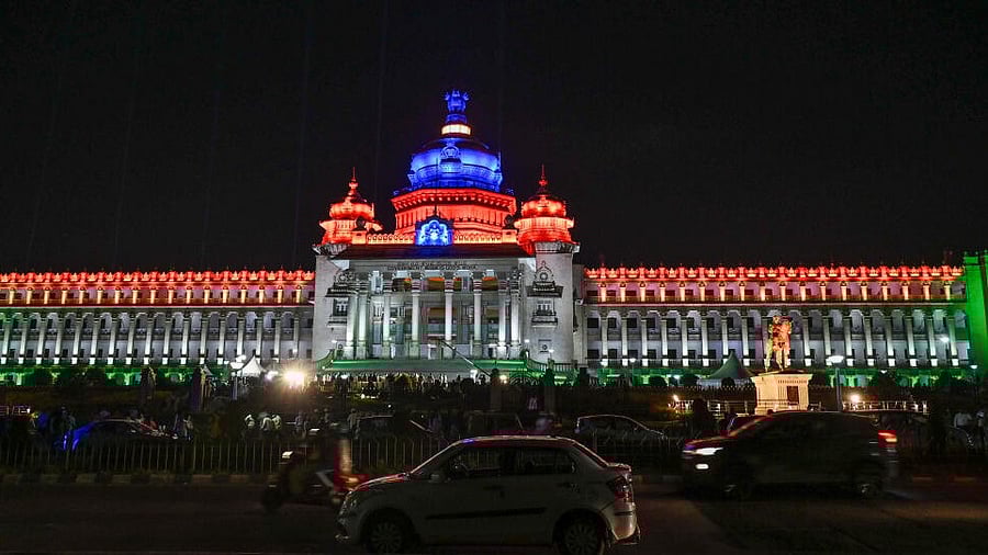 <div class="paragraphs"><p>The Vidhana Soudha decked up in bright permanent lights</p></div>