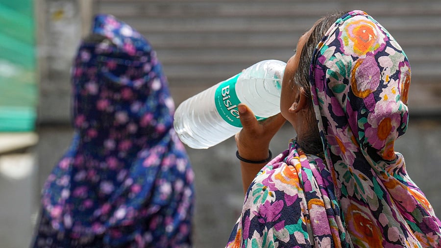 <div class="paragraphs"><p>A woman drinks water to get relief from the scorching heat on a hot summer day, in New Delhi.</p></div>