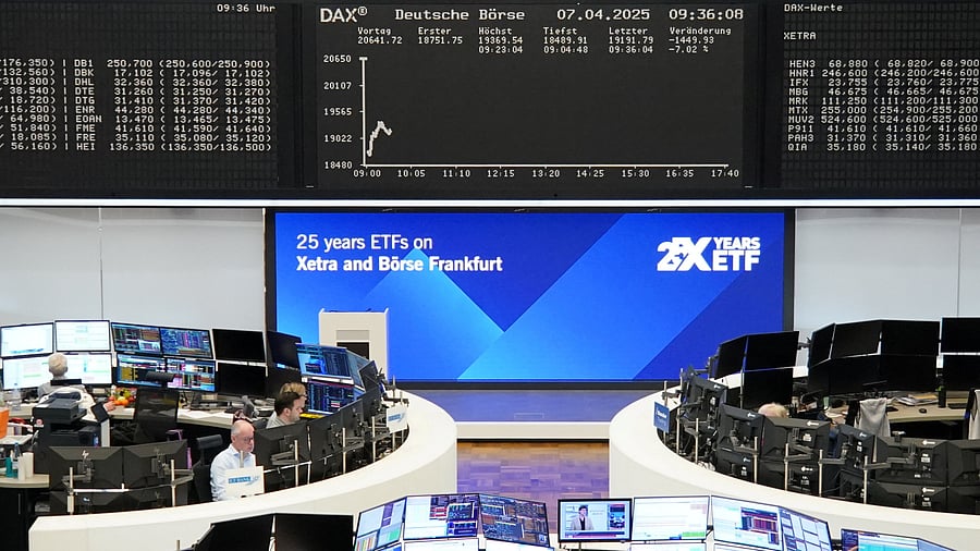 <div class="paragraphs"><p>The German share price index DAX graph is pictured at the stock exchange in Frankfurt, Germany, April 7, 2025.</p></div>