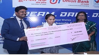 <div class="paragraphs"><p>Manimekhalai also formally presented a sponsorship cheque of Rs. 56 lakhs to Angmo at the UBI’s Delhi zonal office to support her journey.</p></div>