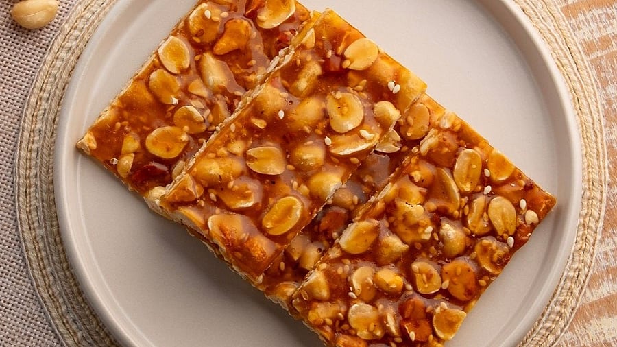 <div class="paragraphs"><p> 'Chikki,' 'kadle mittai' is a favourite among kids and adults alike. The nutty and crunchy peanut brittle is made by roasting the peanuts and mixing it together in a thick jaggery syrup and then cooling it.</p></div>