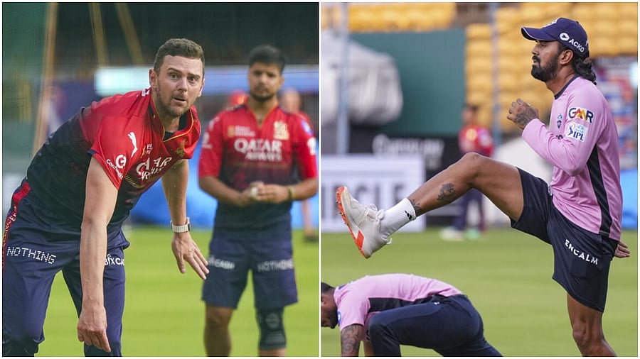 <div class="paragraphs"><p>RCB and DC during practice.</p></div>