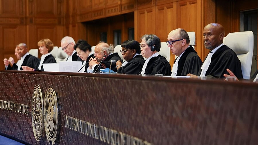 <div class="paragraphs"><p>Judge Yuji Iwasawa, President of the International Court of Justice, attends a hearing at the International Court of Justice for a case brought by Sudan to the World Court demanding emergency measures against the UAE and accusing the Gulf state of violating obligations under the Genocide Convention by arming paramilitary forces, in The Hague, Netherlands, April 10, 2025.</p></div>