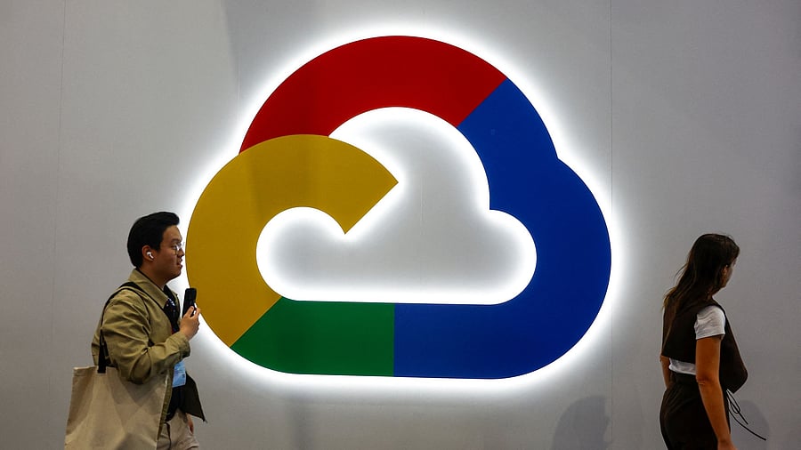 <div class="paragraphs"><p>File Photo: People walk next to the Google Cloud logo, during the 2025 Mobile World Congress in Barcelona, Spain.</p></div>