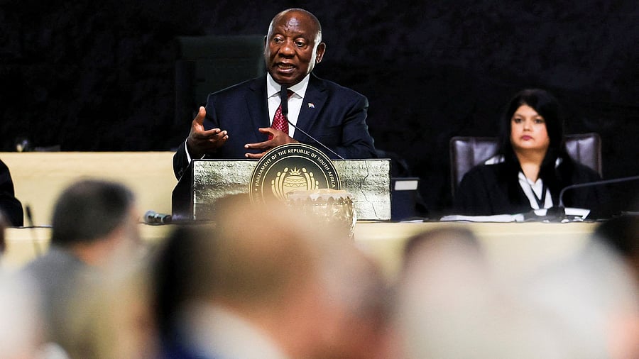 <div class="paragraphs"><p>South African President Cyril Ramaphosa answers lawmakers' questions at the parliament in Cape Town, South Africa</p></div>