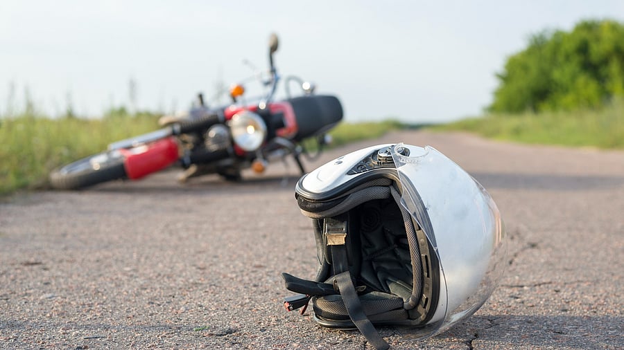 <div class="paragraphs"><p>Representative image showing a bike fallen on the roadside. Pastor Praveen's bike fell into a ditch, cops concluded, and the injuries sustained from this led to his death</p></div>