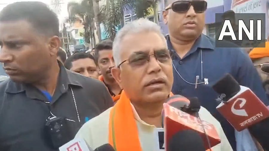<div class="paragraphs"><p>Bengal BJP leader Dilip Ghosh speaks to the media, April 12, 2025.</p></div>