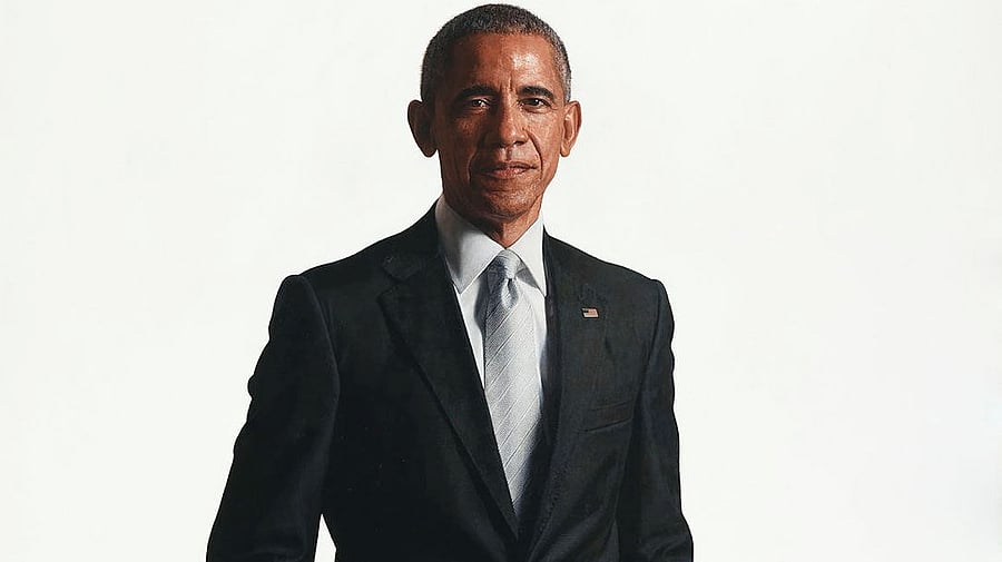 <div class="paragraphs"><p>The portrait of Obama, which was unveiled in the East Room during the administration of President Joe Biden, shows the former president in a dark suit and silver tie, standing with his hands in his pockets.</p></div>