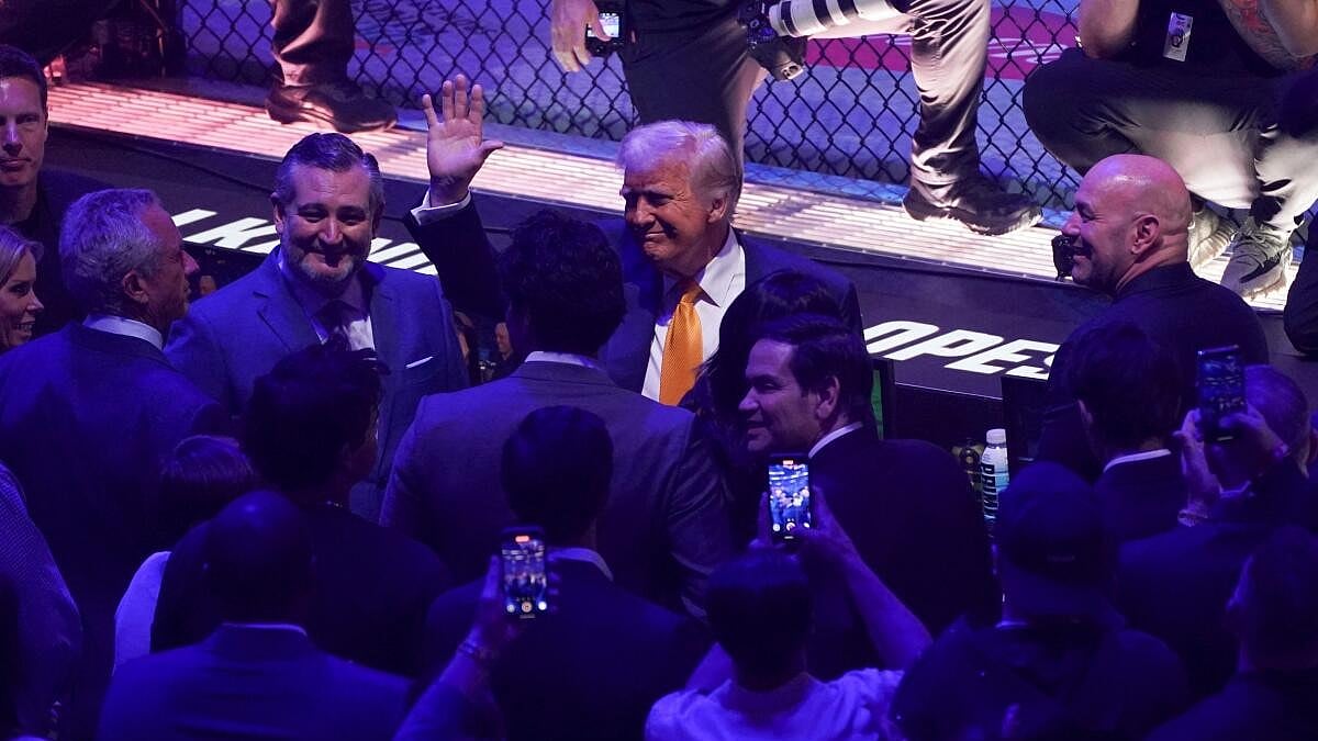 Trump Attends UFC in Miami with Cabinet Members and Elon Musk