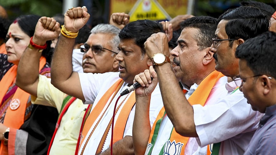 <div class="paragraphs"><p>BJP protest in Kolkata.</p></div>