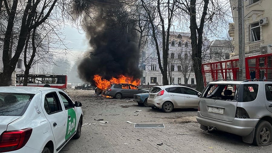 <div class="paragraphs"><p>Aftermath of the Russian attack in Ukraine's Sumy</p></div>