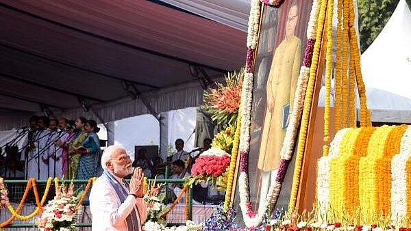 <div class="paragraphs"><p>Prime Minister Narendra Modi pays tribute to BR Ambedkar on his birth anniversary, in New Delhi.</p></div>