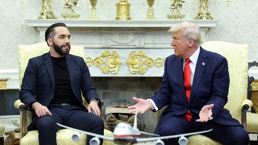 <div class="paragraphs"><p>US President Donald Trump meets with El Salvador President Nayib Bukele in the Oval Office at the White House.</p></div>