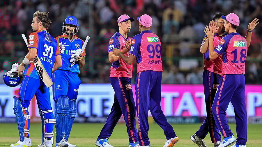 <div class="paragraphs"><p>File Photo: Players exchange greetings after Rajasthan Royals won the match against Delhi Capitals during the Indian Premier League (IPL) 2024 T20 cricket match.</p></div>