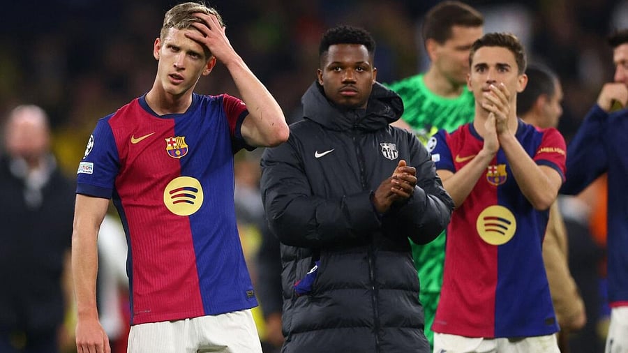 <div class="paragraphs"><p>FC Barcelona's Dani Olmo celebrates after the match.</p></div>