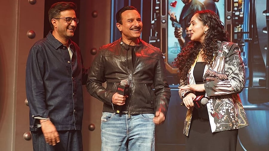 <div class="paragraphs"><p>Siddharth Anand with Saif Ali Khan at the <em>Jewel Thief: The Heist Begins</em> trailer launch.</p></div>