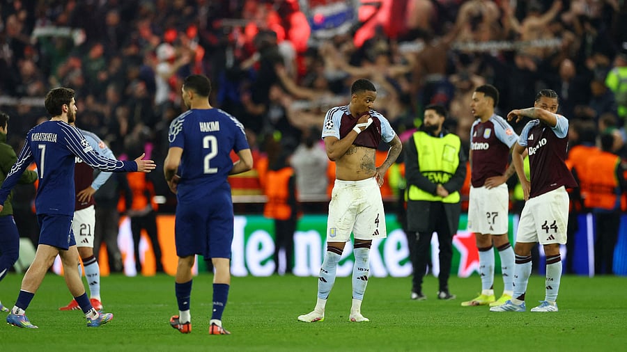 <div class="paragraphs"><p>Aston Villa's Ezri Konsa looks dejected after the match.</p></div>