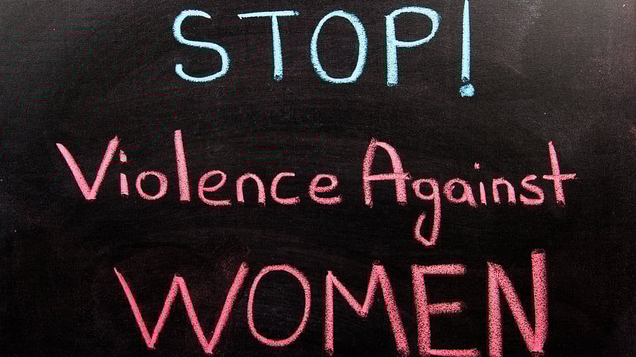 <div class="paragraphs"><p>Representative image where the words 'Stop violence against women' can be seen.</p></div>