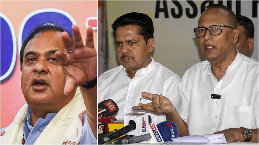 <div class="paragraphs"><p>Assam CM Himanta Biswa Sarma(L),&nbsp; Senior Congress leader Pradyut Bordoloi and Assam Congress President Bhupen Kumar Borah </p></div>