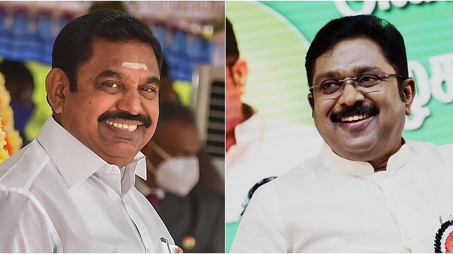 <div class="paragraphs"><p>AIADMK leader Edappadi K Palaniswami (left) and AMMK leader T T V Dhinakaran. </p></div>