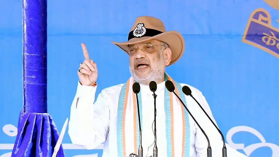 <div class="paragraphs"><p>Union Home Minister Amit Shah addresses the Central Reserve Police Force's (CRPF) Raising Day parade, in Neemuch, Madhya Pradesh.</p></div>