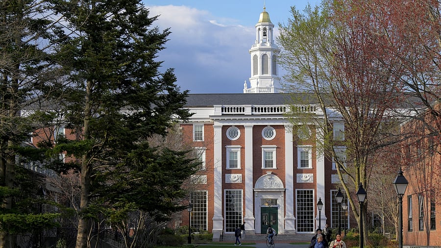 <div class="paragraphs"><p>People walk on the Business School campus of Harvard University in Cambridge, Massachusetts, US, April 15, 2025. </p></div>