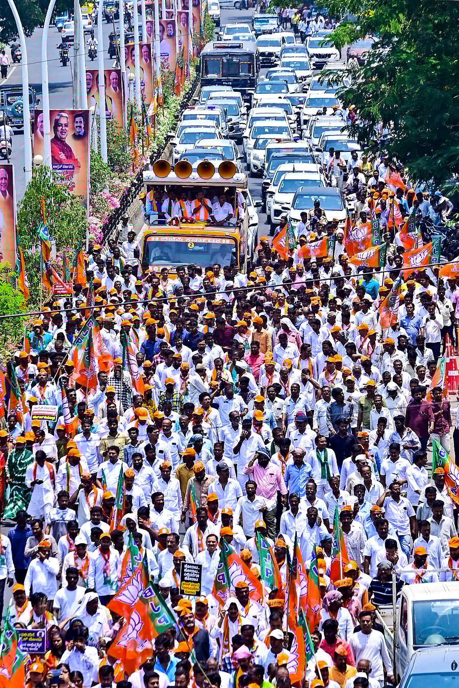 <div class="paragraphs"><p>A large number of BJP workers take out a procession from Jagat Circle to the deputy commissioner’s office in Kalaburagi on Friday, as part of the Janakrosha Yatra organised by the BJP. </p></div>