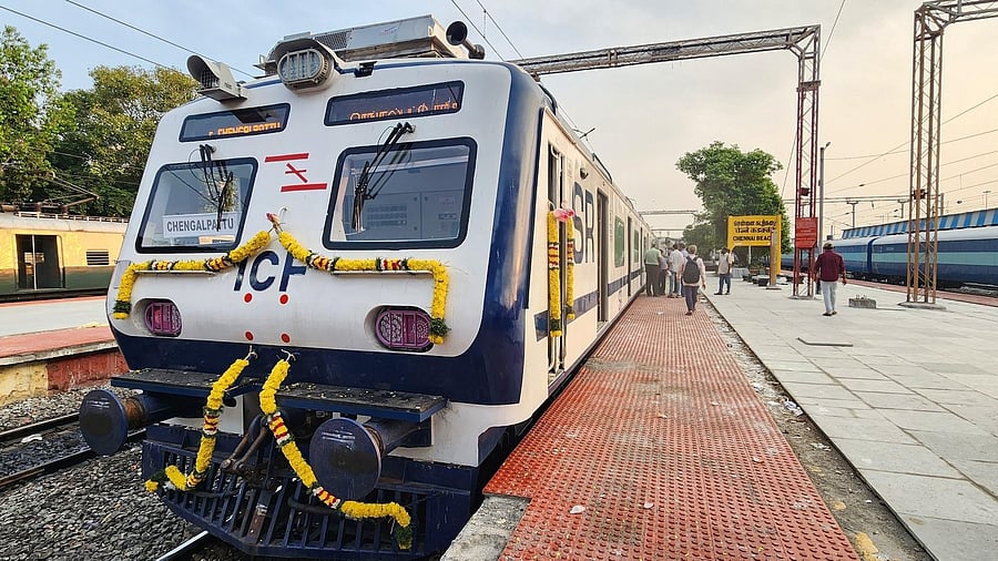 <div class="paragraphs"><p>The 12-car EMU will ply between Chennai Beach-Chengalpattu and vice-versa.&nbsp;</p></div>