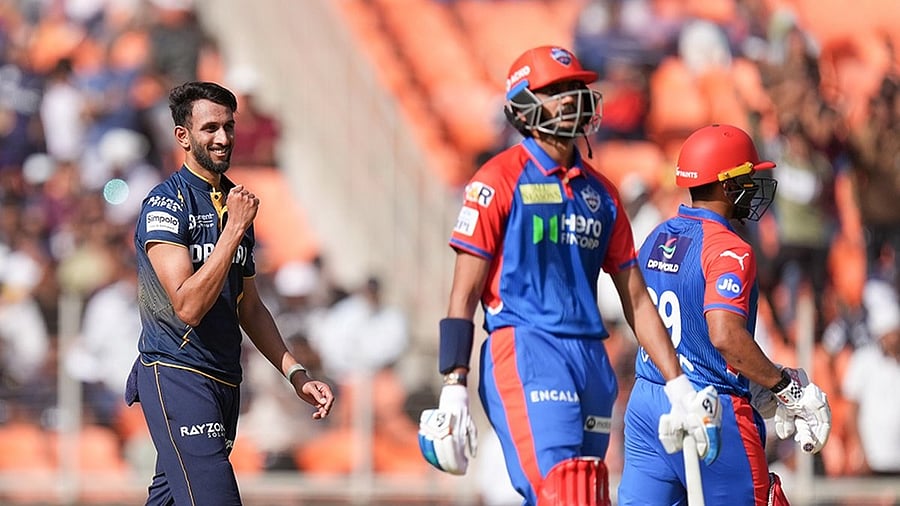 <div class="paragraphs"><p>Gujarat Titans pacer Prasidh Krishna in action against Delhi Capitals, April 19, 2025.</p></div>