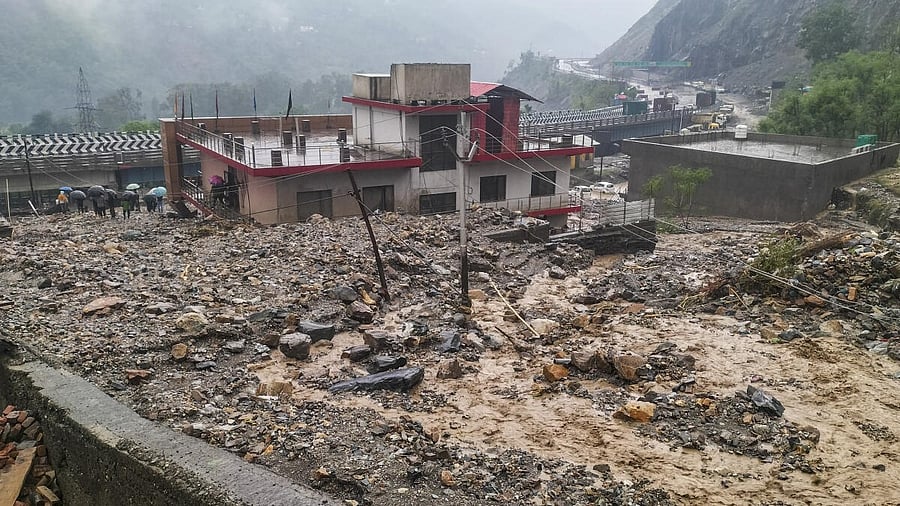 <div class="paragraphs"><p>Debris after a rain-triggered landslide, in Ramban district of J&amp;K, Sunday, April 20, 2025. </p></div>