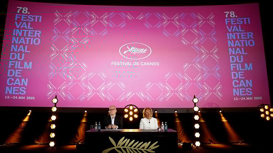<div class="paragraphs"><p>Cannes Film Festival General Delegate Thierry Fremaux and Cannes Film Festival President Iris Knobloch attend a press conference.&nbsp;</p></div>